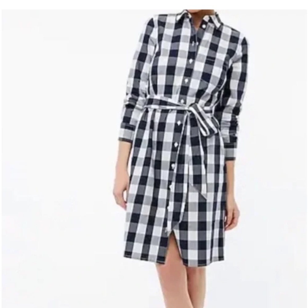NWT J Crew Plaid Button Front Shirt Dress Sz 2